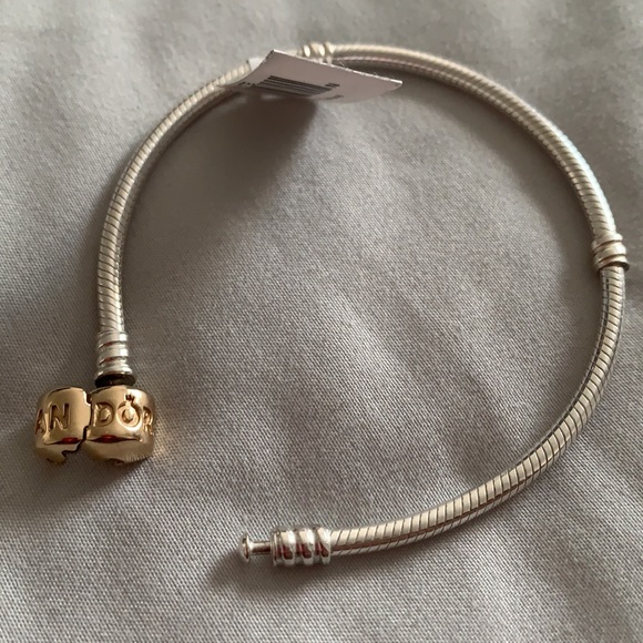 14K Gold Clasp Pandora Bracelet - Picture 6 of 7